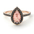 Pear Shaped Halo Morganite Ring - Janet No. 905