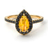 Pear Shaped Halo Yellow Diamond Ring - Janet No. 1004