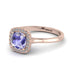 Vintage Classic Halo Cushion Tanzanite Ring - Skylar No. 202