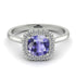 Vintage Classic Halo Cushion Tanzanite Ring - Skylar No. 203