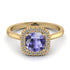 Vintage Classic Halo Cushion Tanzanite Ring - Skylar No. 201