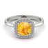 Vintage Classic Halo Cushion Yellow Diamond Ring - Skylar No. 1003
