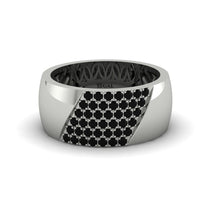 Black Diamond Wide Men's Wedding Band - Ash No. 9 image 1