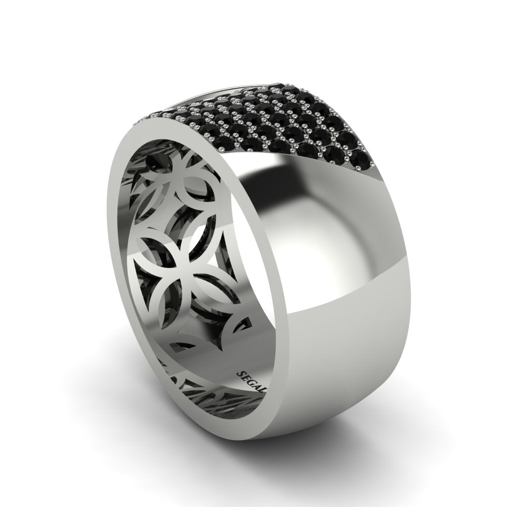Black Diamond Wide Men's Wedding Band - Ash No. 9