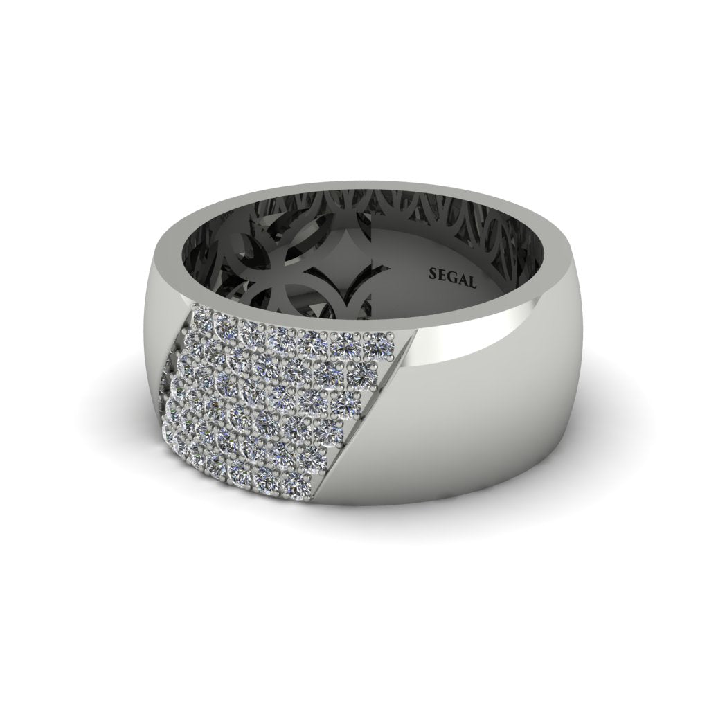 Diamond Wide Men's Wedding Band - Ash No. 3