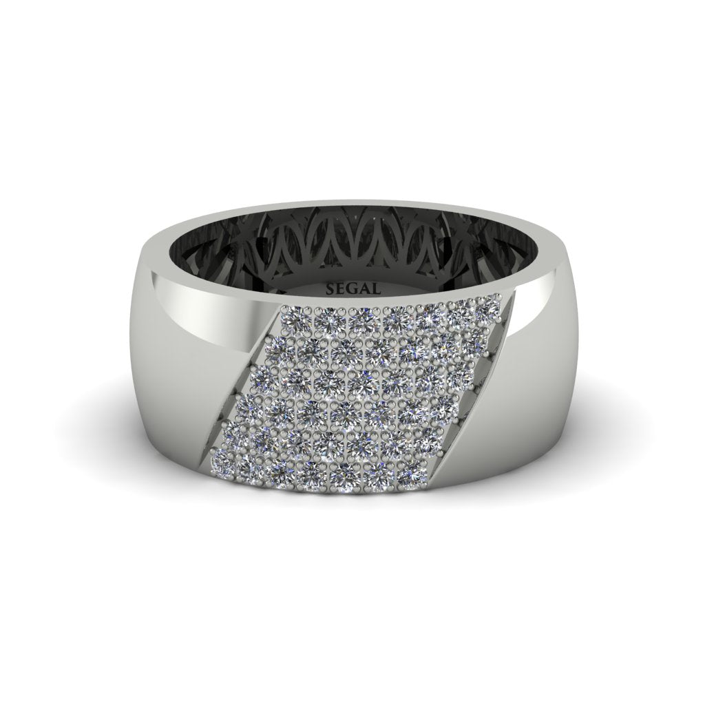 Diamond Wide Men's Wedding Band - Ash No. 3