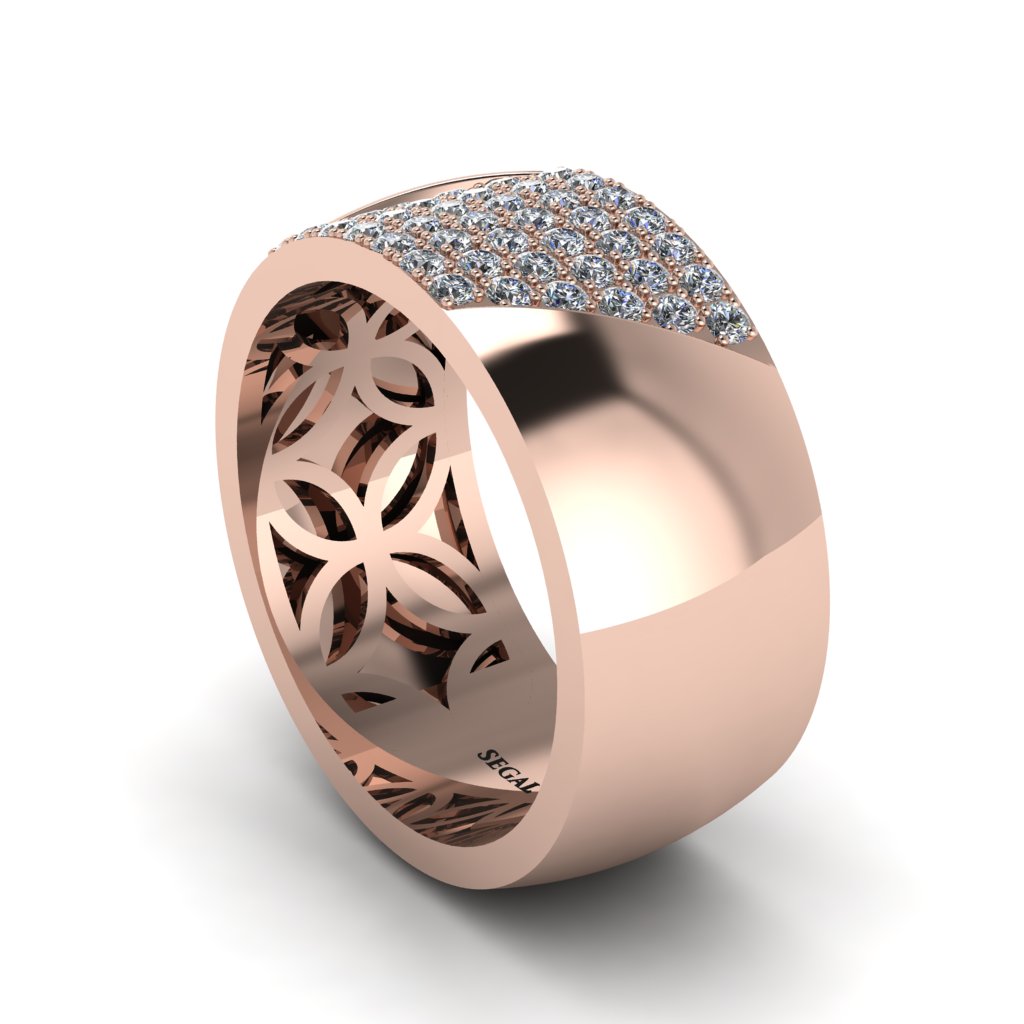 Diamond Wide Men's Wedding Band - Ash No. 2