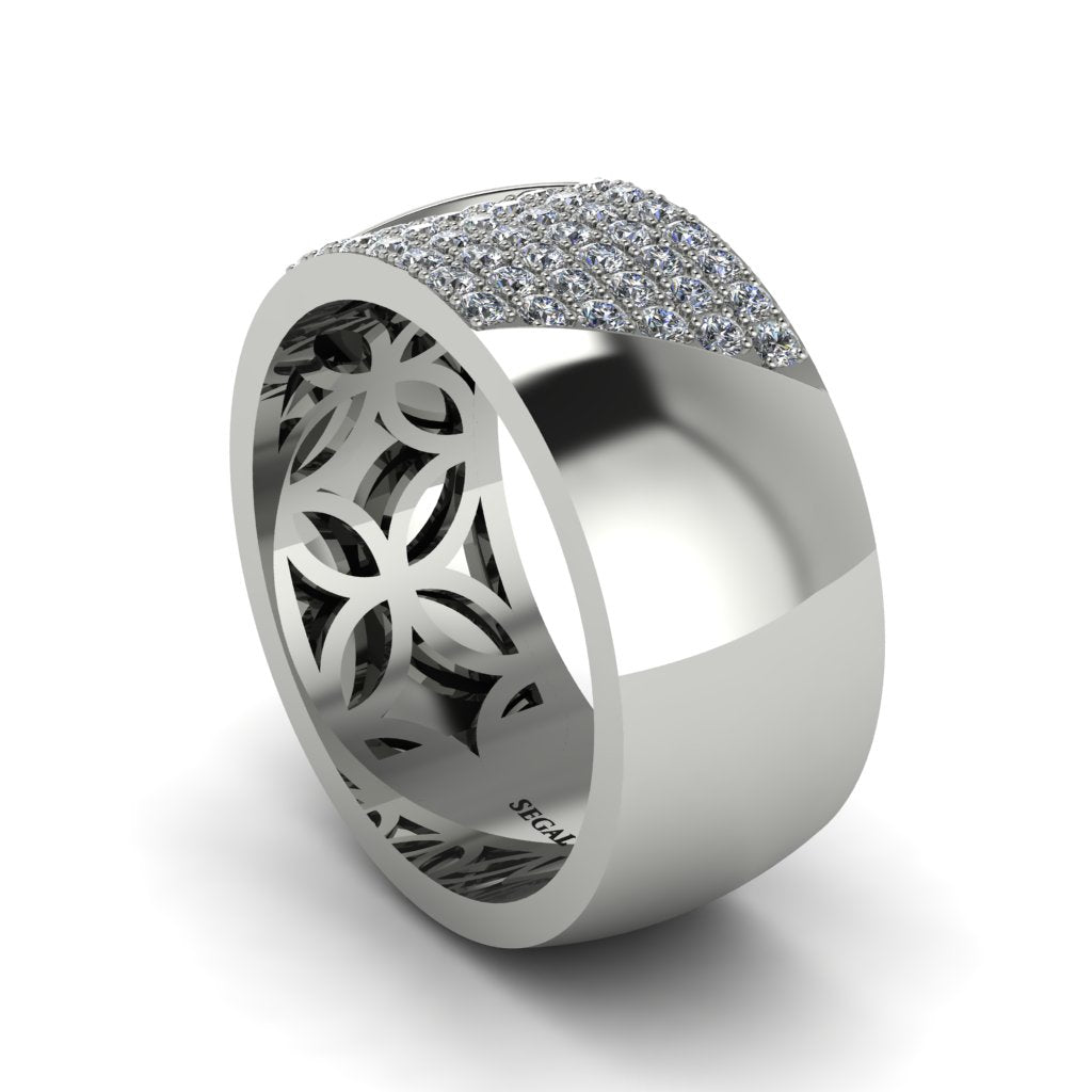 Diamond Wide Men's Wedding Band - Ash No. 3