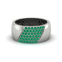 Emerald Wide Men's Wedding Band - Ash No. 6 image 1