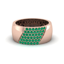 Emerald Wide Men's Wedding Band - Ash No. 5 image 1
