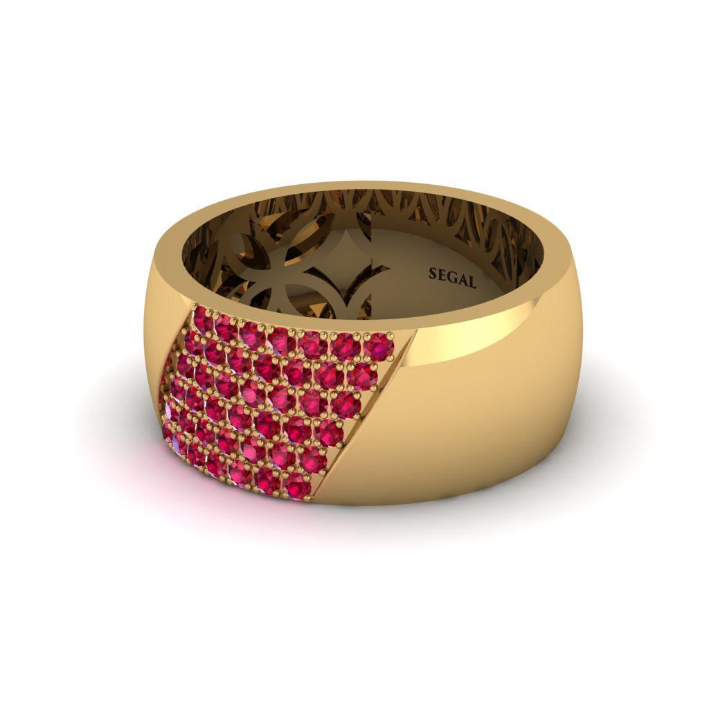 Ruby Wide Men's Wedding Band - Ash No. 10