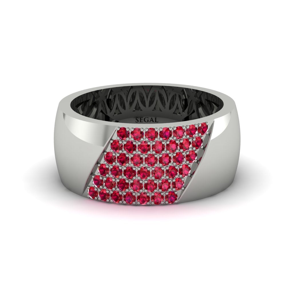 Ruby Wide Men's Wedding Band - Ash No. 12