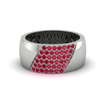 Ruby Wide Men's Wedding Band - Ash No. 12 image 1