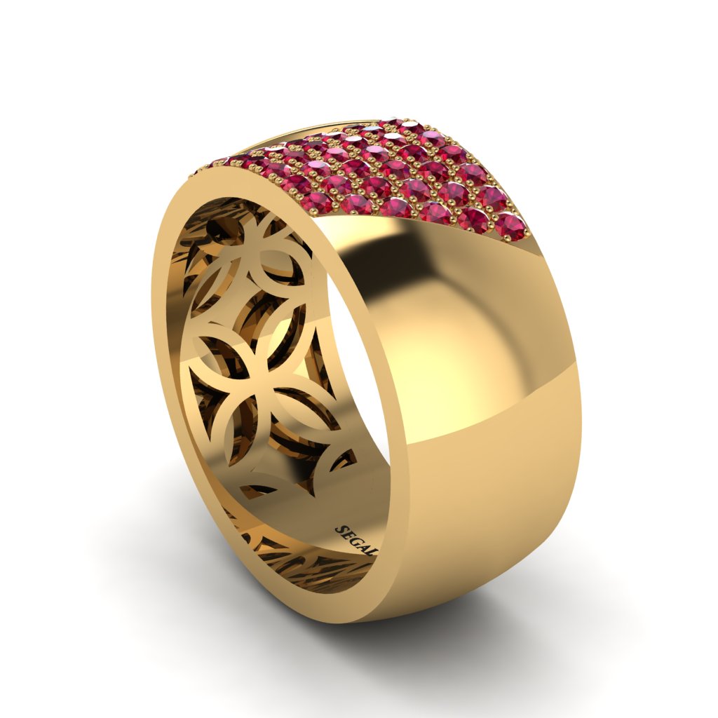 Ruby Wide Men's Wedding Band - Ash No. 10
