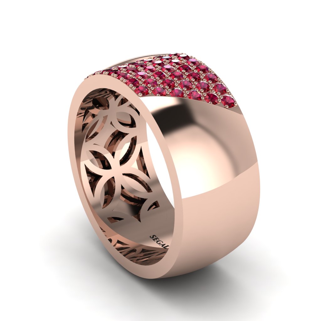 Ruby Wide Men's Wedding Band - Ash No. 11