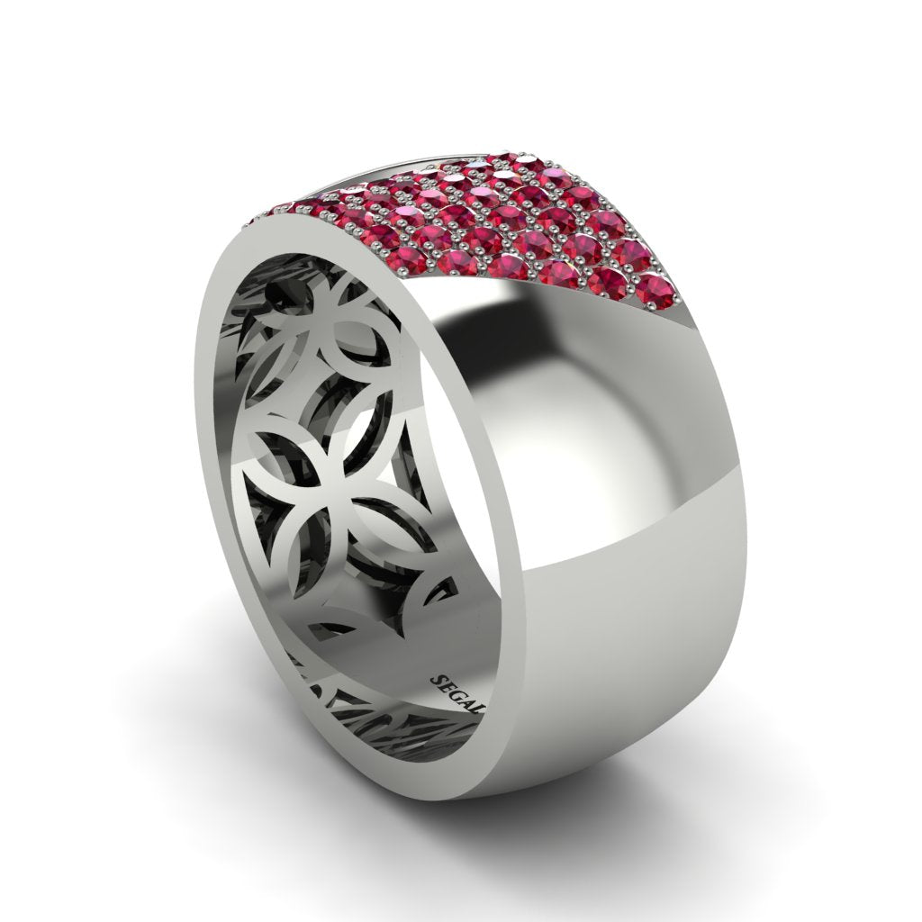 Ruby Wide Men's Wedding Band - Ash No. 12