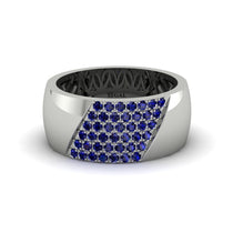 Sapphire Wide Men's Wedding Band - Ash No. 15 image 1