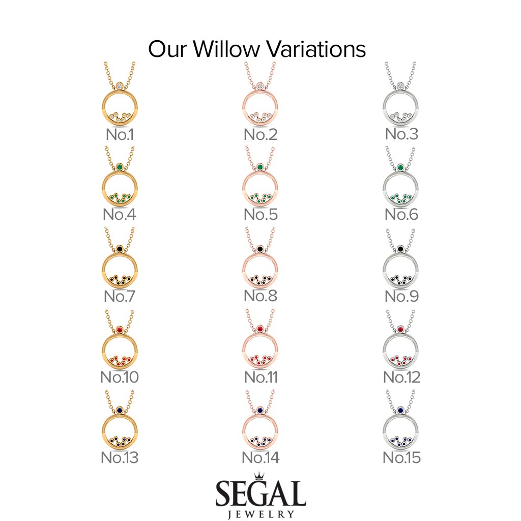 Exclusive Gold Pendant With Natural Emerald - Willow No. 6