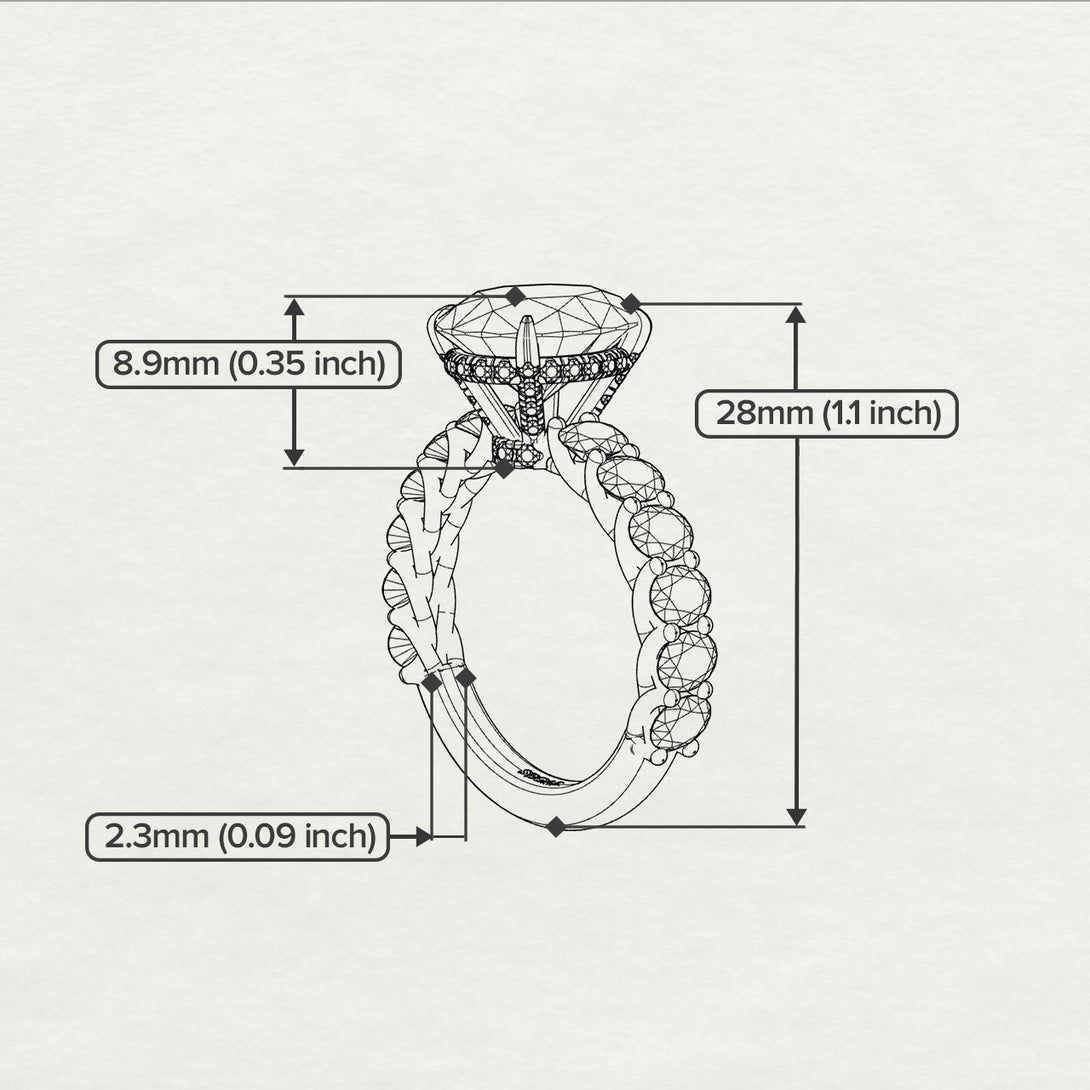4ct Oval Cut Emerald Engagement Ring - Xena No. 64
