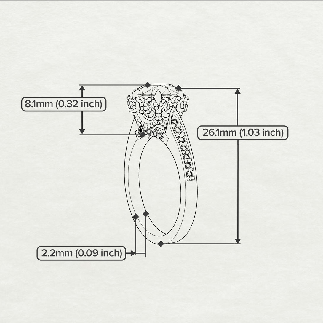 Black Diamond Milgrain Engagement Ring - Yara No. 37