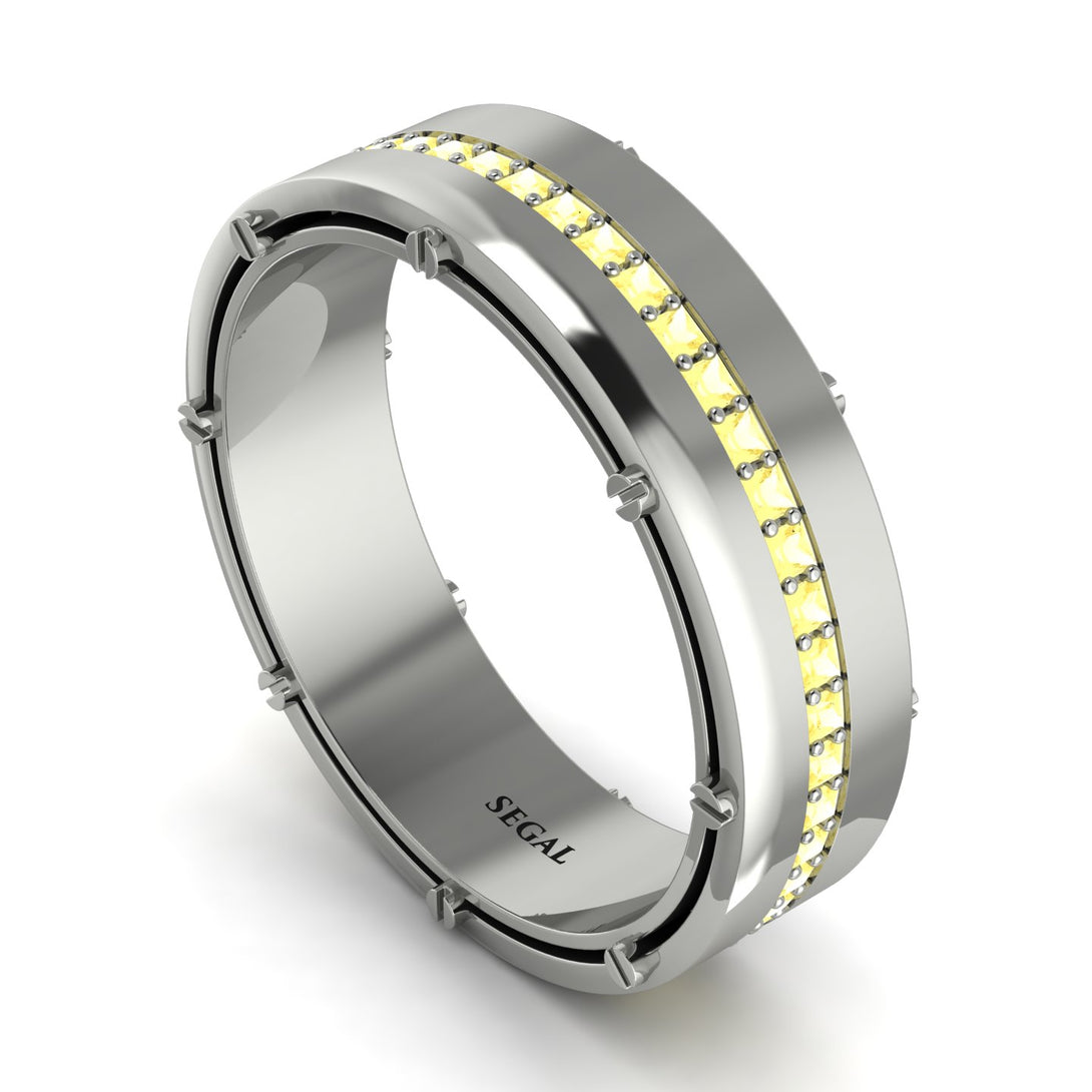 Yellow Diamond Eternal Elegance Men’s Wedding Ring - Roman No. 18