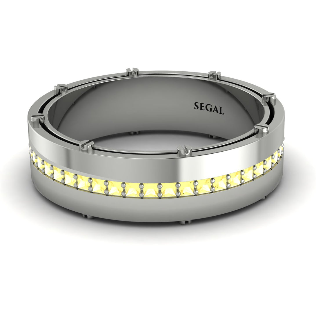 Yellow Diamond Eternal Elegance Men’s Wedding Ring - Roman No. 18