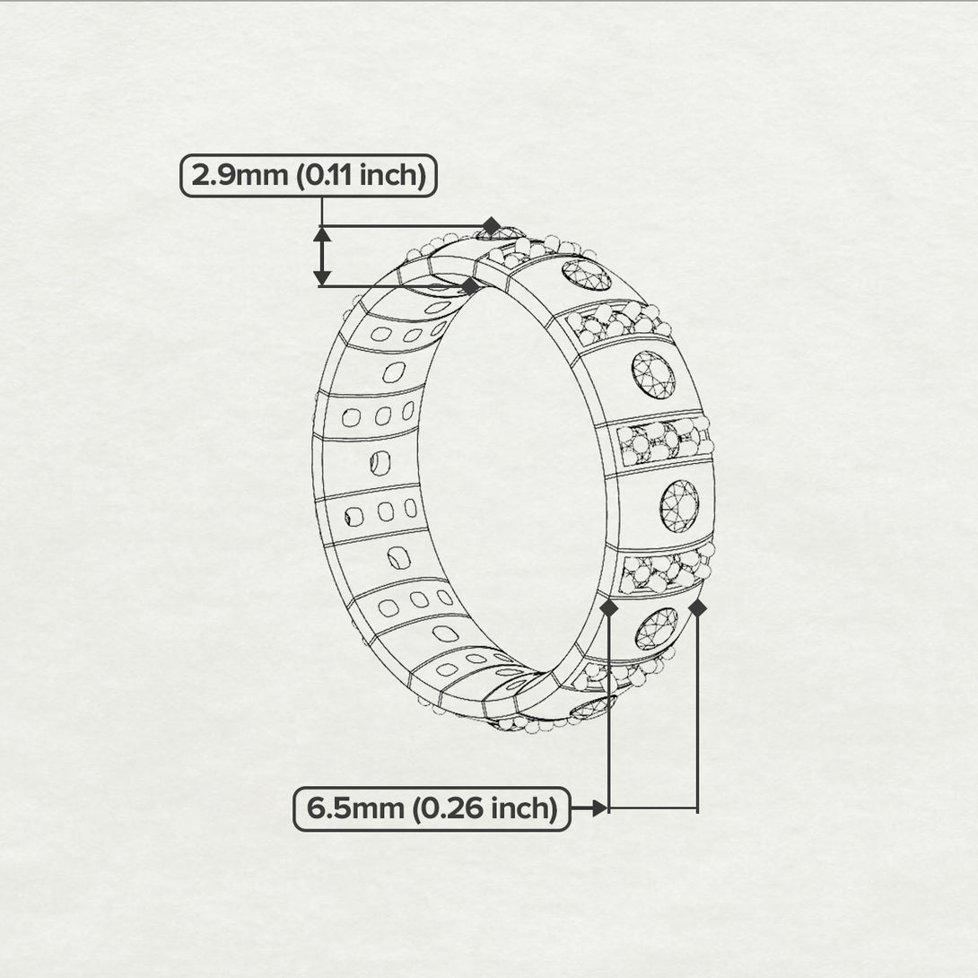 Black Diamond Gold Men's Wedding Ring - Zion No. 39