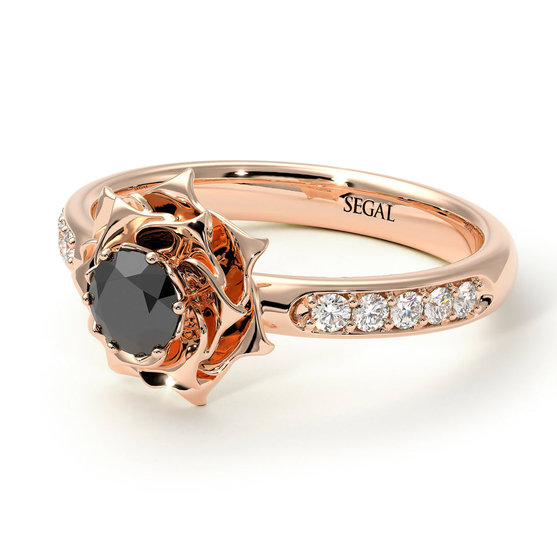 A lady's Rose Black Diamond Ring - Elena no. 29
