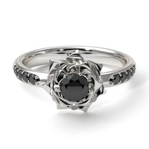 A Lady's Rose Black Diamond Ring - Elena no. 15 image 1