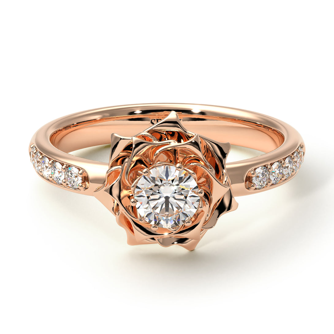 A lady's Rose Gold Diamond Ring - Elena no. 2