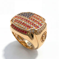 American Flag Men Signet Ring - Carl No. 4 image 1
