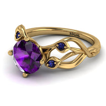 Amethyst Blossom 14K Golden Nature Inspired Engagement Ring - Haley No. 313 image 1