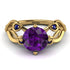 Amethyst Blossom 14K Golden Nature Inspired Engagement Ring - Haley No. 313 image 2
