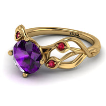 Amethyst Blossom 14K Golden Nature Inspired Engagement Ring - Haley No. 310 image 1