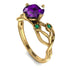 Amethyst Blossom 14K Golden Nature Inspired Engagement Ring - Haley No. 304