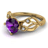 Amethyst Blossom 14K Golden Nature Inspired Engagement Ring - Haley No. 301