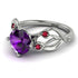 Amethyst Blossom 14K Golden Nature Inspired Engagement Ring - Haley No. 312