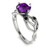Amethyst Blossom 14K Golden Nature Inspired Engagement Ring - Haley No. 309