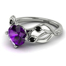 Amethyst Blossom 14K Golden Nature Inspired Engagement Ring - Haley No. 309 image 1