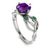 Amethyst Blossom 14K Golden Nature Inspired Engagement Ring - Haley No. 306