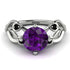 Amethyst Blossom 14K Golden Nature Inspired Engagement Ring - Haley No. 309 image 2