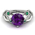 Amethyst Blossom 14K Golden Nature Inspired Engagement Ring - Haley No. 306 image 2