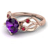 Amethyst Blossom 14K Golden Nature Inspired Engagement Ring - Haley No. 311
