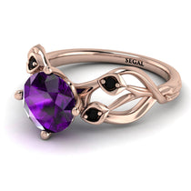 Amethyst Blossom 14K Golden Nature Inspired Engagement Ring - Haley No. 308 image 1