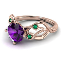 Amethyst Blossom 14K Golden Nature Inspired Engagement Ring - Haley No. 305 image 1