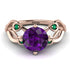 Amethyst Blossom 14K Golden Nature Inspired Engagement Ring - Haley No. 305