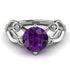 Amethyst Blossom 14K Golden Nature Inspired Engagement Ring - Haley No. 303