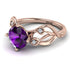 Amethyst Blossom 14K Golden Nature Inspired Engagement Ring - Haley No. 302