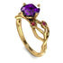 Amethyst Blossom 14K Golden Nature Inspired Engagement Ring - Haley No. 310