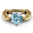 Aquamarine Blossom 14K Golden Nature Inspired Engagement Ring - Haley No. 407 image 2